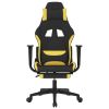 Gaming Chair with Footrest Black and Yellow Fabric