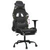 Gaming Chair with Footrest Black and Camouflage Faux Leather