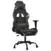 Gaming Chair with Footrest Black and Camouflage Faux Leather