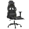 Gaming Chair with Footrest Black and Camouflage Faux Leather