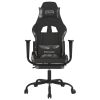 Massage Gaming Chair with Footrest Black and Camouflage Fabric