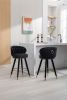 COOLMORE Counter Height Bar Stools Set of 2 for Kitchen Counter Solid Wood Legs with a fixed height of 360 degrees