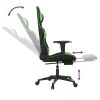 Massage Gaming Chair with Footrest Black&Green Faux Leather