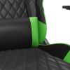 Massage Gaming Chair with Footrest Black&Green Faux Leather