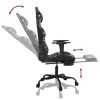 Massage Gaming Chair with Footrest Black&Camouflage Faux Leather