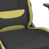 Gaming Chair with Footrest Black and Light Green Fabric