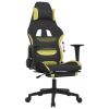 Gaming Chair with Footrest Black and Light Green Fabric